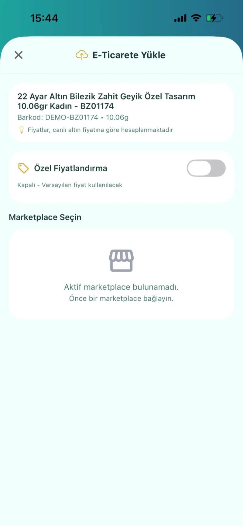 Dezy kuyumcu e-ticaret yönetim ekranı — sipariş ve senkron durumu
